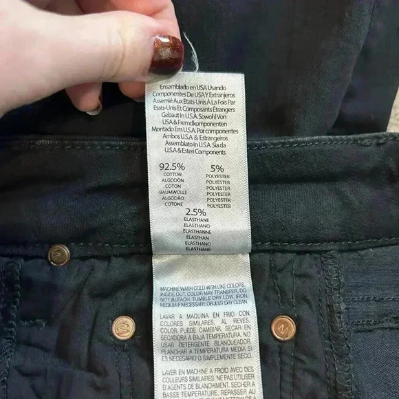 Mother Black The Looker Ankle Fray Jeans in Guilty As Sin Distressed Size 24 - Picture 10 of 10